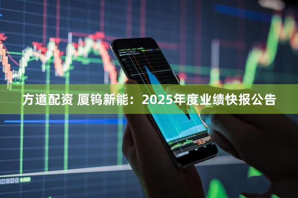 方道配资 厦钨新能：2025年度业绩快报公告